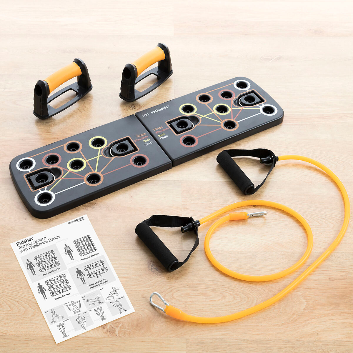 Punnerruslauta vastusnauhoilla ja harjoitusoppaalla InnovaGoods