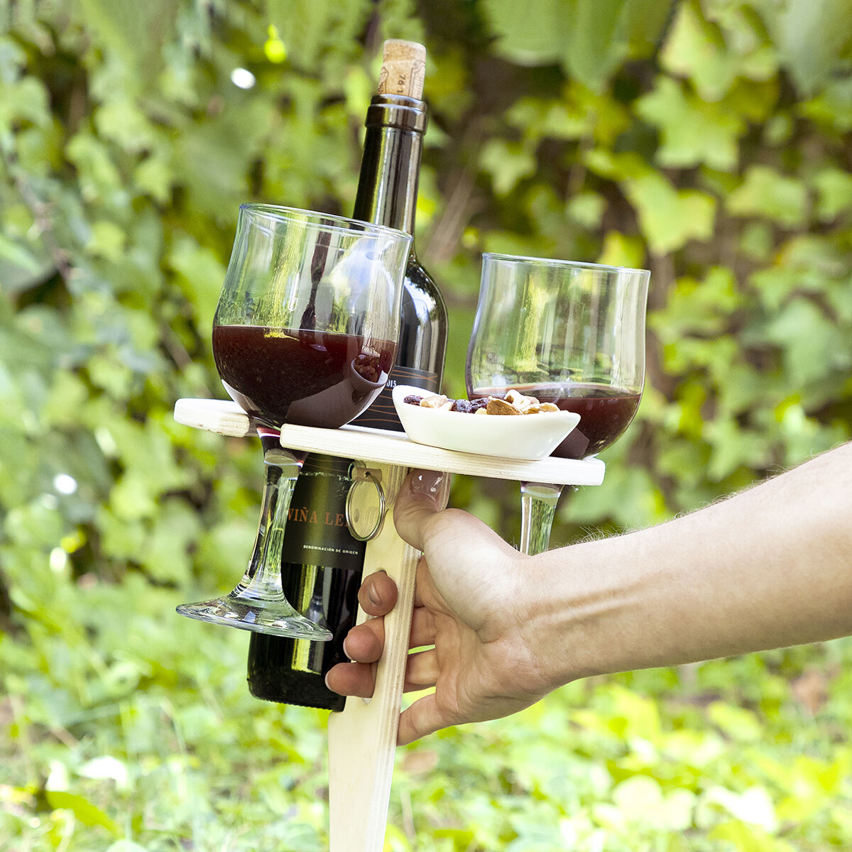 Taitettava ja kannettava viinipöytä ulkokäyttöön InnovaGoods